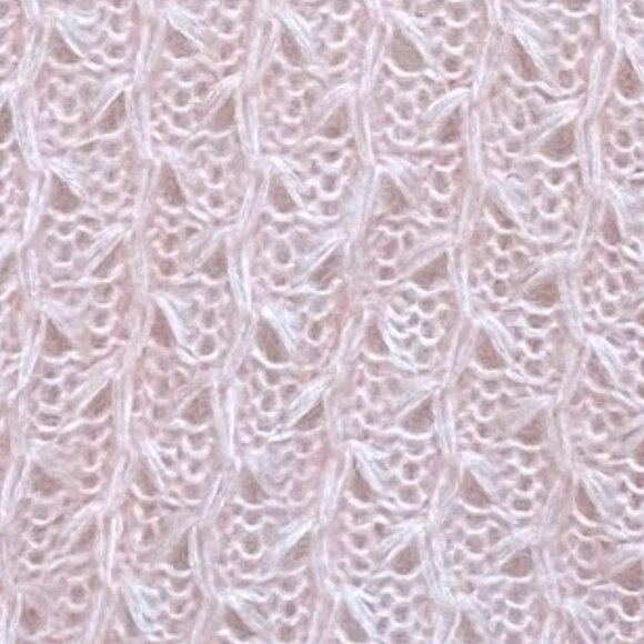 Vintage Roll Neck Mohair Cable Knit Sweater PInk Soft Girl Dainty Feminine-L - Picture 4 of 12